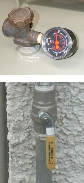 Service valve (with pressure gauge)