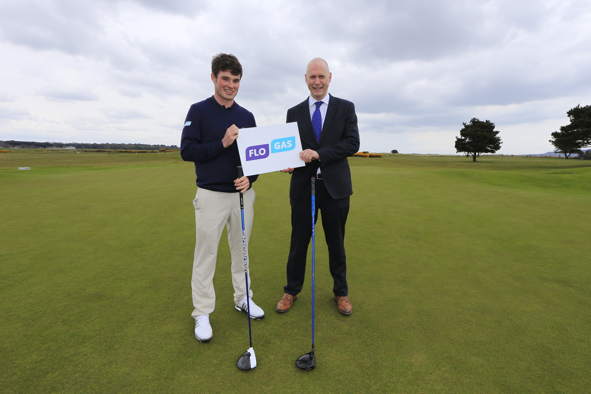 Flogas brand ambassador Cormac Sharvin with John Rooney, managing director of Flogas at the announcement of the  Flogas Irish Amateur Open Championship, Royal Dublin Golf Club, Sutton, Dublin. Picture: Golffile | Ken Murray