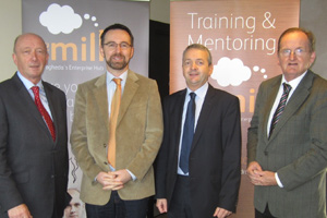 l/r Richard Martin, managing director, Flogas Ireland; Graham O’Rourke, chairman, The Mill; Eoin O’Flynn, Flogas and Sean MacEntee, project manager for The Mill