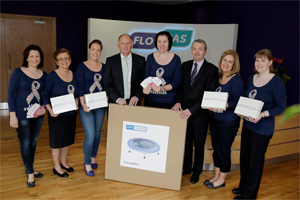 Pictured at the presentation photocall were l/r Ursula Woods, Mary McNally, Jayne Clarke, Fergal Fitzpatrick, principal of St. Michael’s Centre,  Caroline Leddy, Eoin O’Flynn, Liz Califf and Linda Devin.