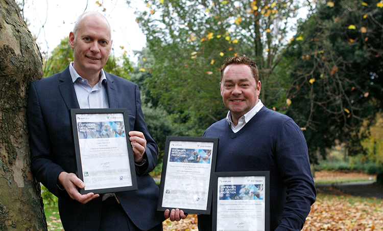 John Rooney, managing director, Flogas Ireland with brand ambassador Neven Maguire at the launch of the company’s carbon offsetting solution for its business customers.