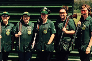 Kimberley Irwin (2nd from right) with Breda O'Halloran, Anne Marie Shiels, Berni Quinn and Maura Walsh, members of the Irish ladies team that won the Ladies British Open