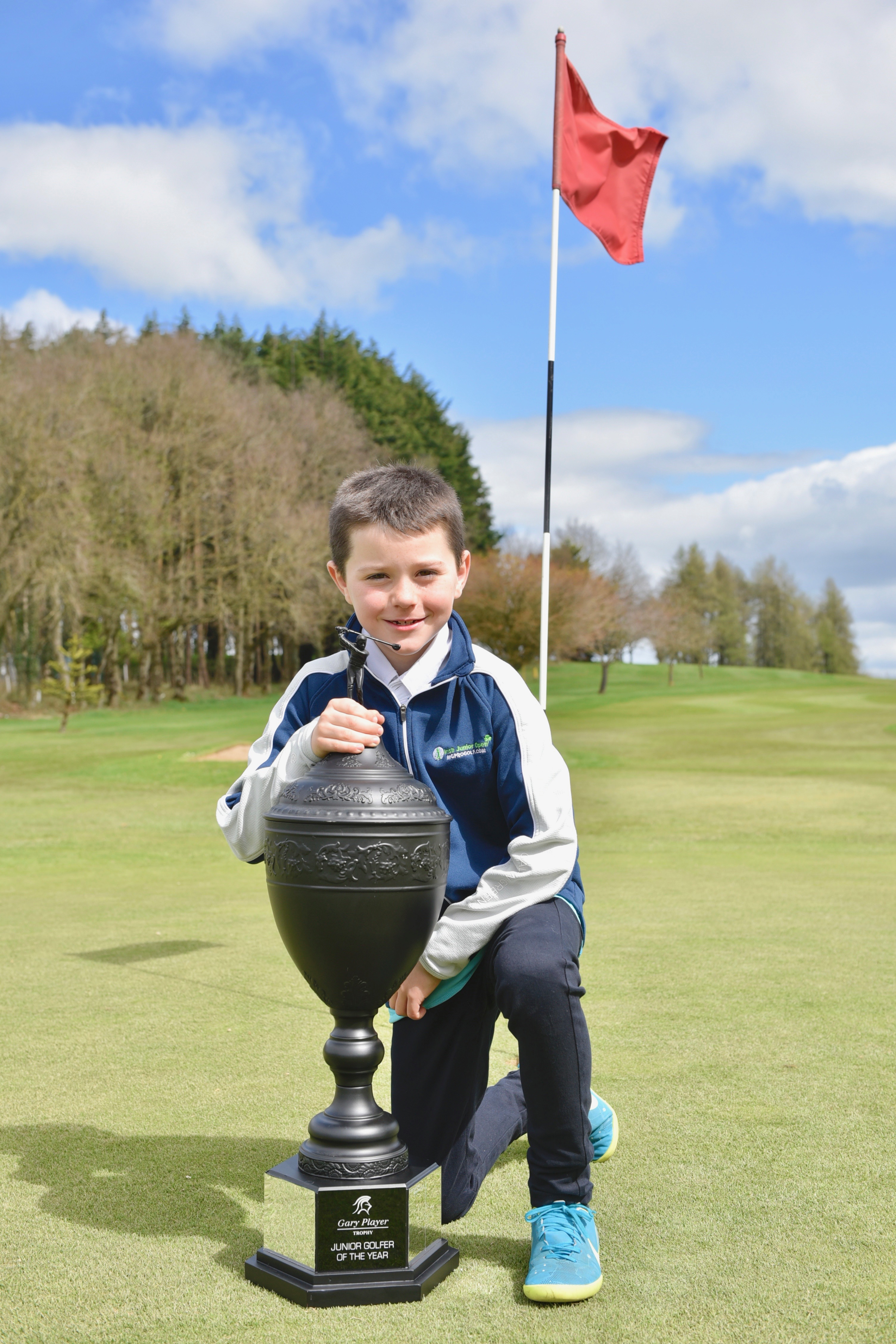 Ollie McEvoy, winner of the 2017 Irish Junior Open Series. He was aged seven at the time of his win.